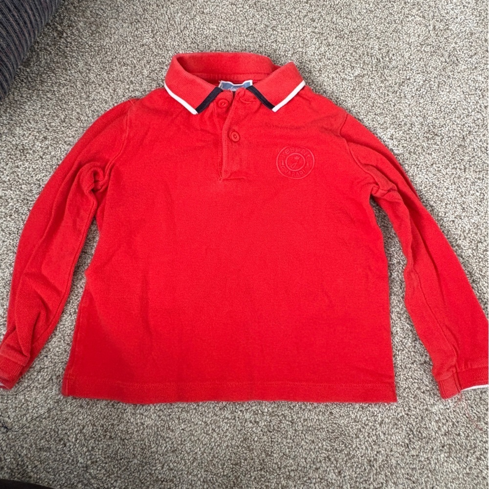 Jacadi Paris Toddler Boys Red Polo Shirt 3Y
